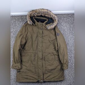 2022 Eddie Bauer Jacket Williamette Parka Faux Shearling Hunter Green Womens XL